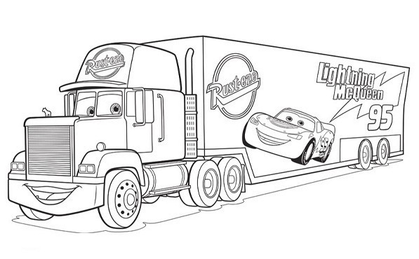 Coloriage Camion Flash Mcqueen dessin gratuit à imprimer