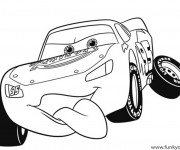 Coloriage Cars Flash Mcqueen au Garage