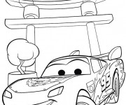 Coloriage et dessins gratuit Cars Flash Mcqueen au Japon à imprimer