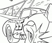 Coloriage Cars Flash Mcqueen et Les Spectateurs