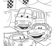 Coloriage Cars Flash Mcqueen et ses amis
