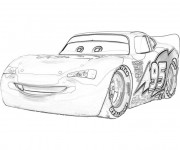 Coloriage Cars Flash Mcqueen stylisé