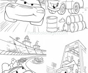 Coloriage et dessins gratuit Cars Martin et Flash Mcqueen à imprimer