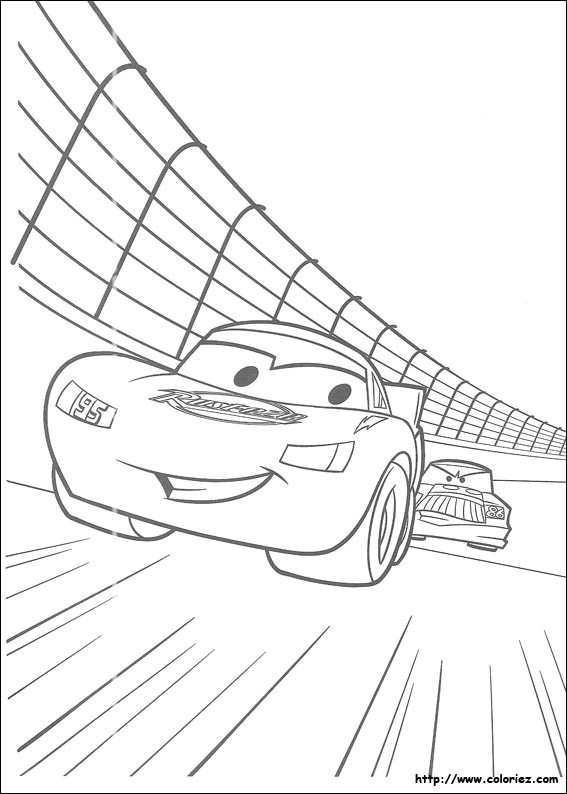 Coloriage Cars Flash Mcqueen gratuit à imprimer