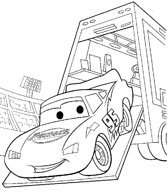 Coloriage Cars Flash Mcqueen gratuit à imprimer