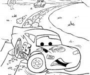 Coloriage Flash Mcqueen accident&eacute;