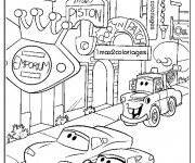 Coloriage Flash Mcqueen dans La Ville