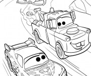 Coloriage Flash Mcqueen et Martin maternelle