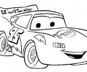 Coloriage et dessins gratuit Flash Mcqueen souriant à imprimer