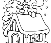 Coloriage et dessins gratuit Chalet dans La Forêt à imprimer