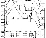 Coloriage et dessins gratuit Chalet facile à imprimer