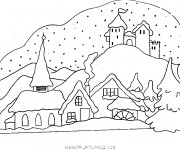 Coloriage Chalet Montagne