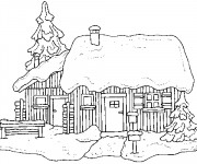 Coloriage Chalet Noël