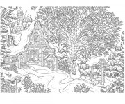 Coloriage et dessins gratuit Chalet réaliste à imprimer