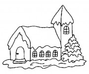 Coloriage et dessins gratuit Chalet simple à imprimer