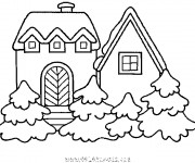 Coloriage et dessins gratuit Facade d'un Chalet à imprimer