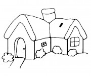 Coloriage Petit Chalet stylisé