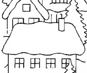 Coloriage Un Chalet en bois maternelle