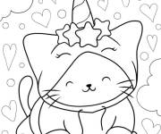 Coloriage B&eacute;b&eacute; chat licorne