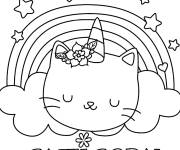 Coloriage Caticorn chat licorne