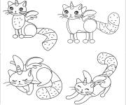 Coloriage Chat licorne &agrave; colorier en ligne