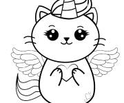 Coloriage Chat licorne &agrave; t&eacute;l&eacute;charger