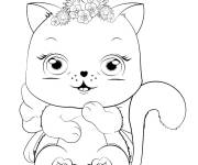 Coloriage Chat licorne belle
