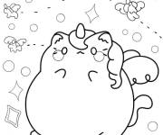 Coloriage Chat licorne de bande anim&eacute;