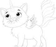 Coloriage Chat licorne facile