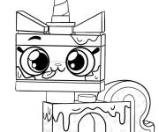 Coloriage Chat licorne lego Kawaii