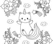 Coloriage Chat licorne pour enfants