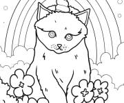 Coloriage Chat licorne r&eacute;aliste