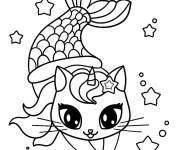 Coloriage Chat licorne sir&egrave;ne