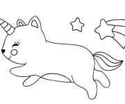 Coloriage Chat licorne tout simple