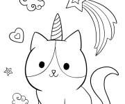 Coloriage et dessins gratuit Image de chat licorne gratuit à imprimer