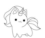 Coloriage Mini chat licorne