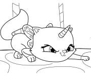 Coloriage et dessins gratuit Personnage chat licorne de dessin animé à imprimer