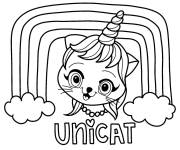 Coloriage Unicat décoré avec l’arc-en-ciel