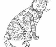 Coloriage Beau chat en mandala