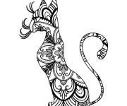 Coloriage Belle chat en mandala