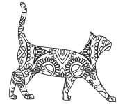 Coloriage Chat &eacute;l&eacute;gant en mandala