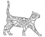 Coloriage Chat en mandala simple