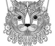 Coloriage Chat Maine Coon mandala zentangle