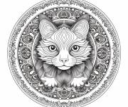 Coloriage Chat mandala &agrave; collecter
