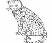 Coloriage Chat Mandala A4
