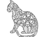 Coloriage Chat Mandala animal