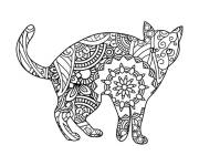 Coloriage Chat Mandala animaux fantastiques