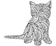 Coloriage Chat Mandala anti-stress
