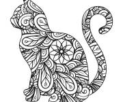 Coloriage Chat Mandala d&eacute;taill&eacute;