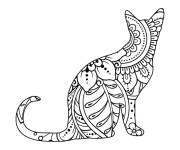 Coloriage Chat Mandala en ligne